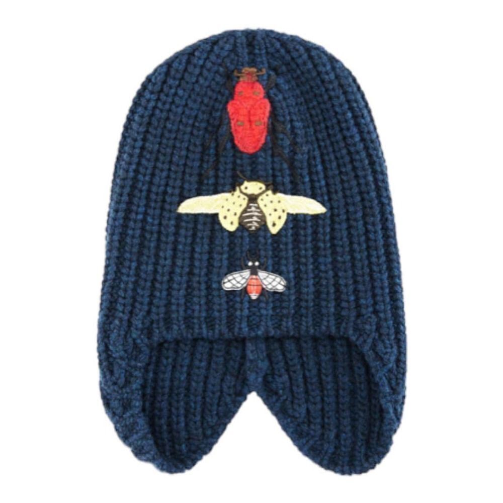 Gucci Cusco Knit Hat Beanie Bug Appliqués Size M New